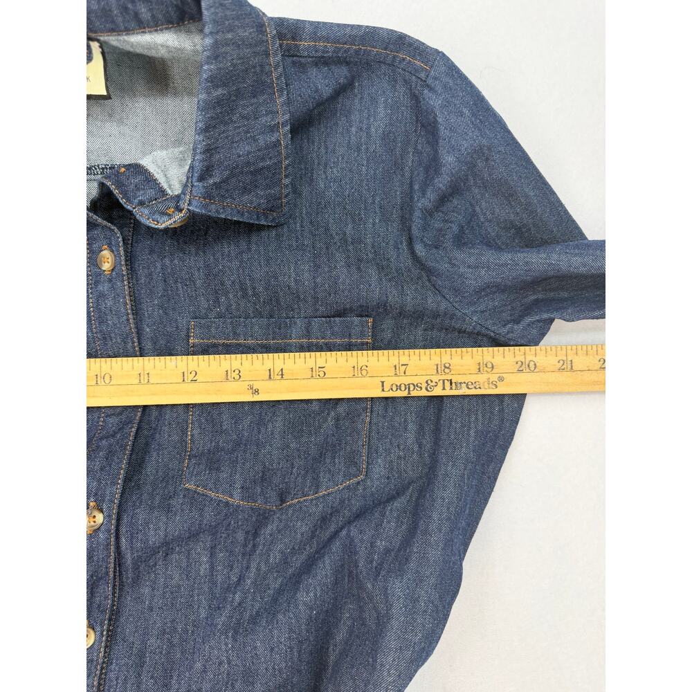 Tuckernuck Denim Chessie Midi Shirt Dress Belted Long Sleeve Dark Wash Size S - Picture 10 of 15